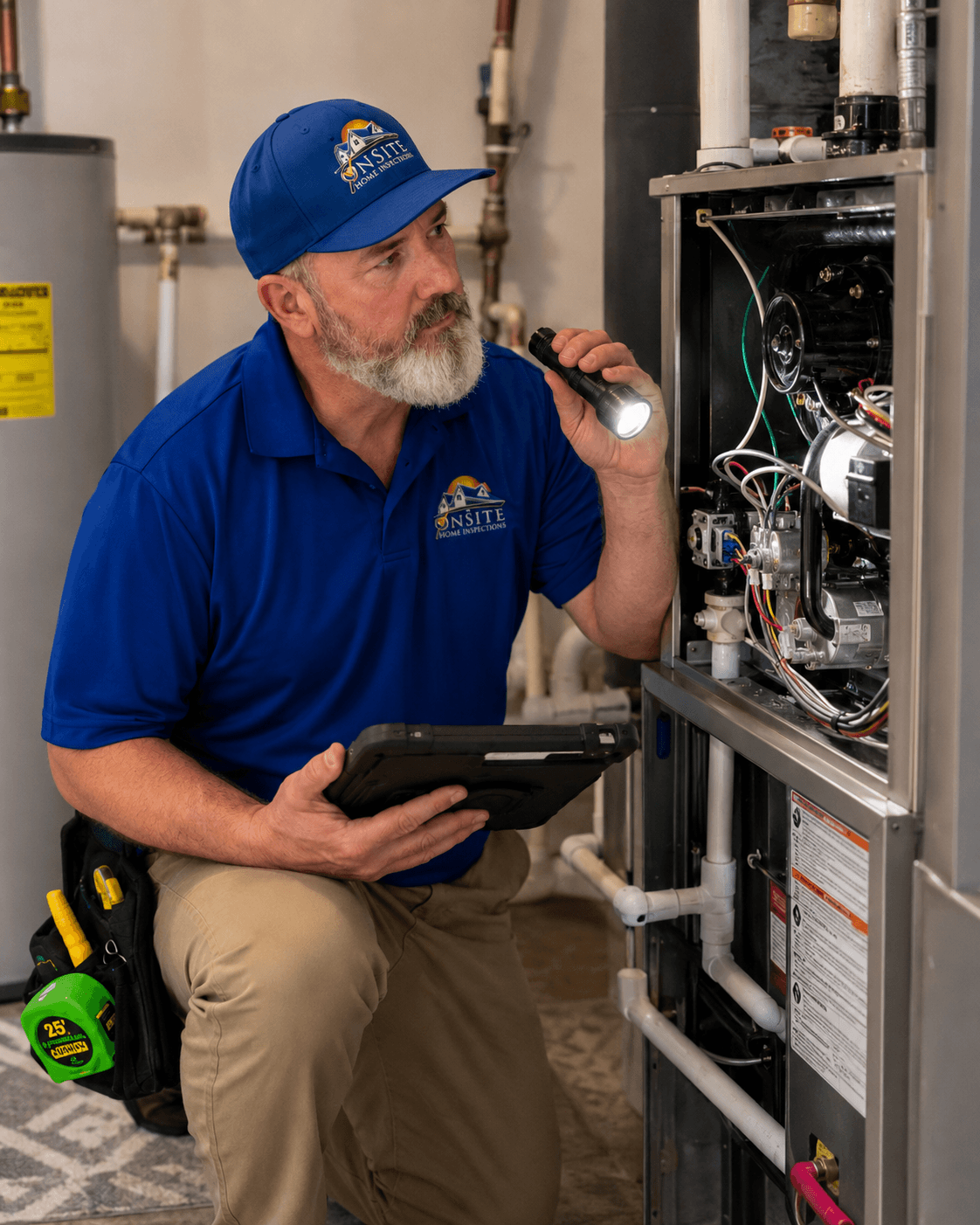 Continuous radon monitor placed on basement shelf